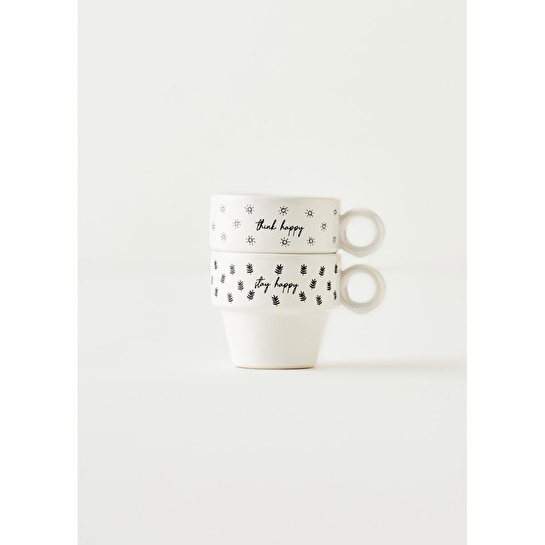 Bella Maison Simple Seramik Espresso 2'li Kahve Fincanı Seti (105 Cc) Çok Renkli