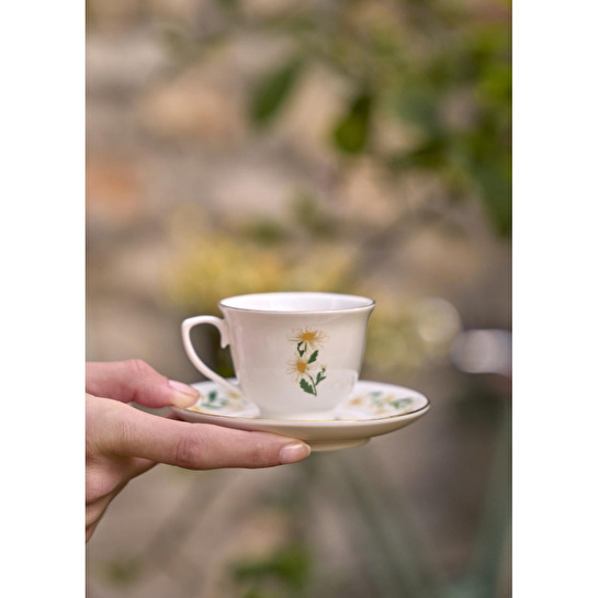 Bella Maison Daisy 2'li Kahve Fincanı Seti Krem (90 Cc) Krem