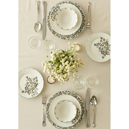 Bella Maison Vintage Porselen 48 Parça 12 Kişilik Yemek Takımı Mavi