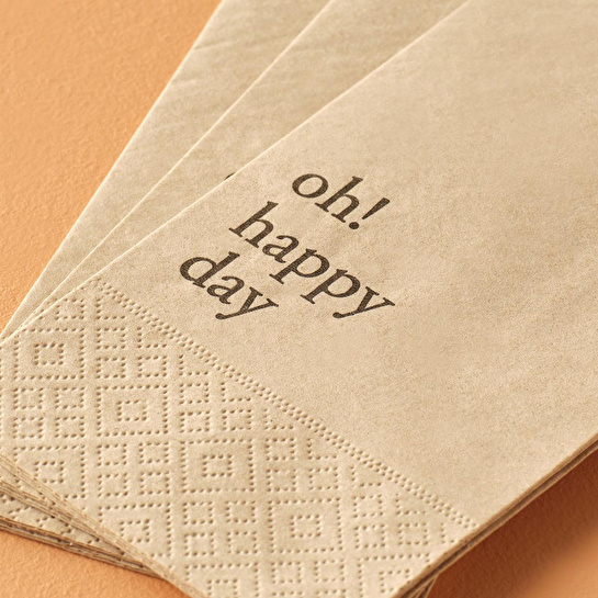 Bella Maison Oh Happy Day 100'lü Kağıt Peçete Kahverengi (33x33 Cm)