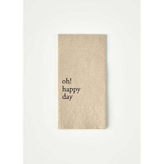 Bella Maison Oh Happy Day 100'lü Kağıt Peçete Kahverengi (33x33 Cm)