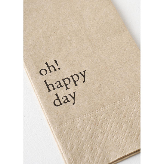 Bella Maison Oh Happy Day 100'lü Kağıt Peçete Kahverengi (33x33 Cm)