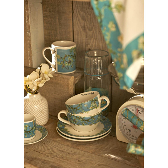 Bella Maison Van Gogh Almond Blossom 2'li Çay Fincanı Seti Turkuaz (270 Cc) Mavi