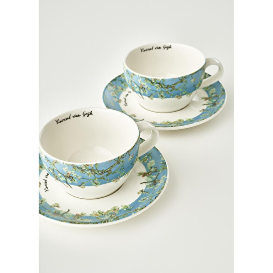 Bella Maison Van Gogh Almond Blossom 2'li Çay Fincanı Seti Turkuaz (270 Cc) Mavi