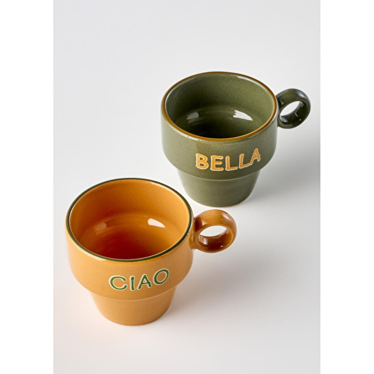 Bella Maison Line Espresso 2'li Set Hardal-yeşil (105 Cc) Çok Renkli