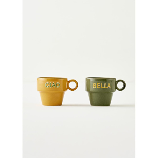 Bella Maison Line Espresso 2'li Set Hardal-yeşil (105 Cc) Çok Renkli