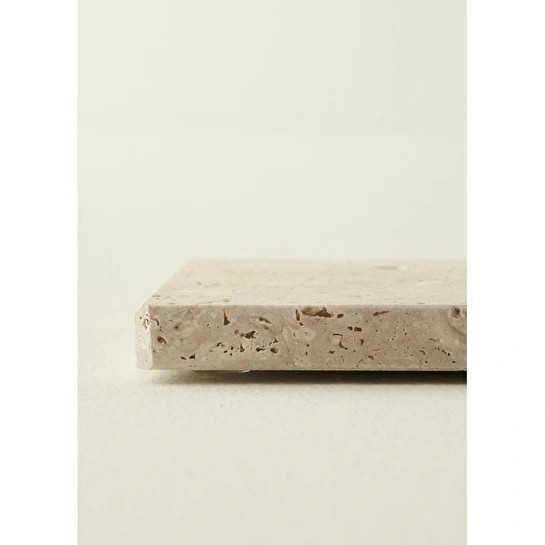 Bella Maison Ephesus 4'lü Traverten Bardak Altlığı (10x10 Cm) Naturel