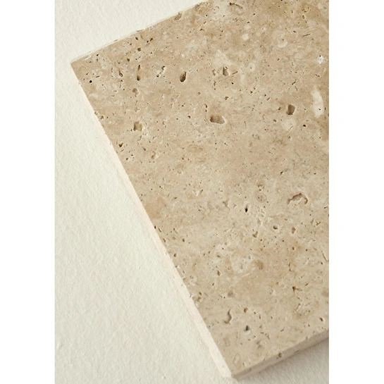 Bella Maison Ephesus 4'lü Traverten Bardak Altlığı (10x10 Cm) Naturel