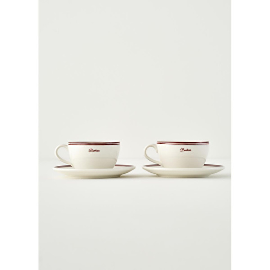 Bella Maison Bonheur 2'li Porselen Çay Fincanı Bordo (270 Cc) Bordo