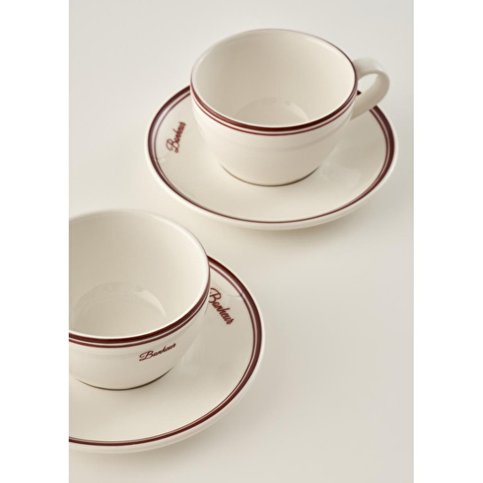 Bella Maison Bonheur 2'li Porselen Çay Fincanı Bordo (270 Cc) Bordo