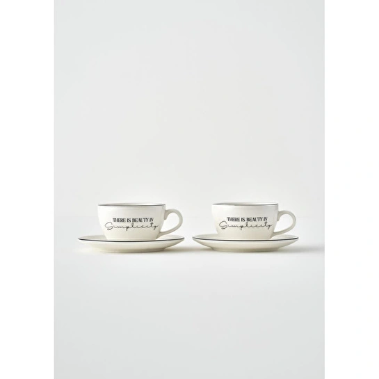 Bella Maison Simplicity 2'li Porselen Çay Fincanı Seti Siyah (270 Cc) Siyah