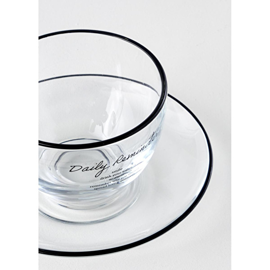 Bella Maison Daily Reminder 2'li Çay Fincan Seti Siyah (240 Cc) Siyah