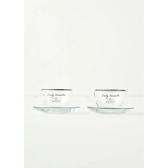 Bella Maison Daily Reminder 2'li Çay Fincan Seti Siyah (240 Cc) Siyah