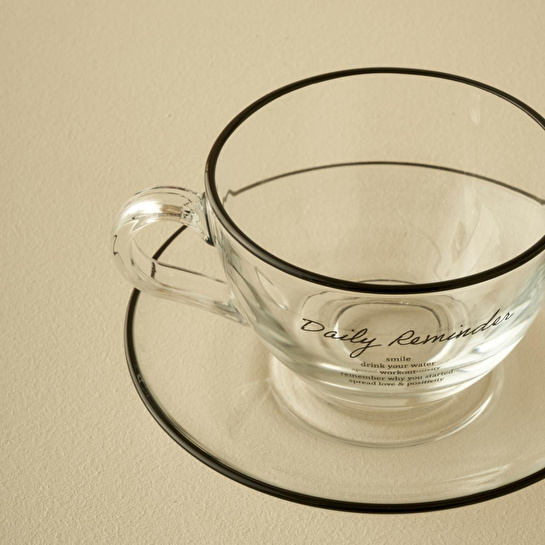 Bella Maison Daily Reminder 2'li Çay Fincan Seti Siyah (240 Cc) Siyah