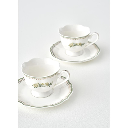 Bella Maison Rebecca New Bone 2'li Çay Fincanı Seti (220 Cc) Çok Renkli