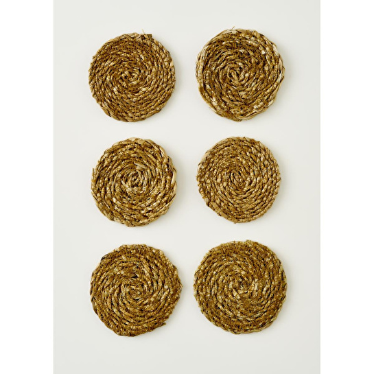 Bella Maison Rafe 6'lı Bardak Altlığı Naturel (10 Cm) Naturel