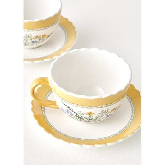 Bella Maison Bianca New Bone 2'li Çay Fincanı Seti (210 Cc) Çok Renkli