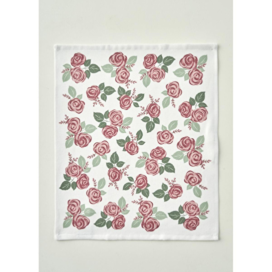 Bella Maison Rose Pamuklu Baskılı Kurulama Bezi 2'li Krem (40x50 Cm) Krem