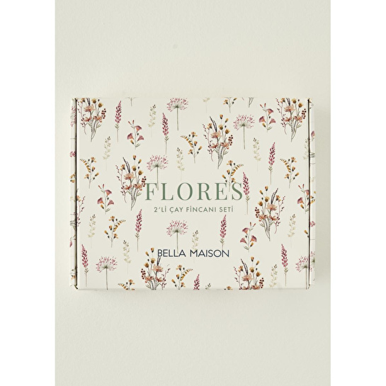 Bella Maison Flores Porselen 2'li Çay Fincanı Seti (180 Cc) Çok Renkli
