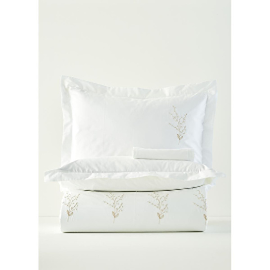 Bella Maison %100 Pamuk Saten Exclusive King Size Nevresim Takımı Beyaz (240x220 Cm) Beyaz