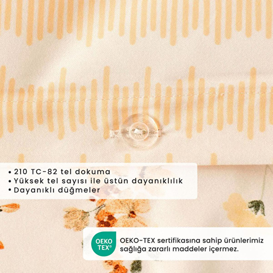 Bella Maison %100 Pamuk Saten Leora King Size Nevresim Seti Somon (240x220 Cm) Somon