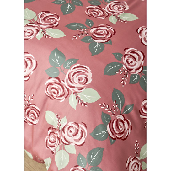 Bella Maison %100 Pamuk Saten Rose Çift Kişilik Nevresim Seti Mürdüm (200x220 Cm) Mürdüm