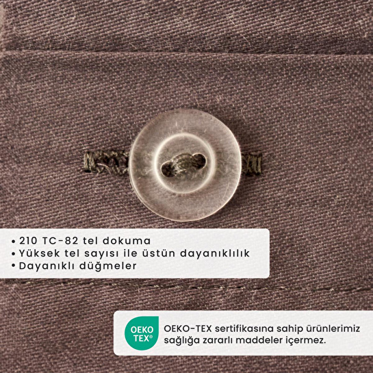 Bella Maison %100 Pamuk Saten Supreme Basic Çift Kişilik Nevresim Seti Antrasit (200x220 Cm) Antrasit