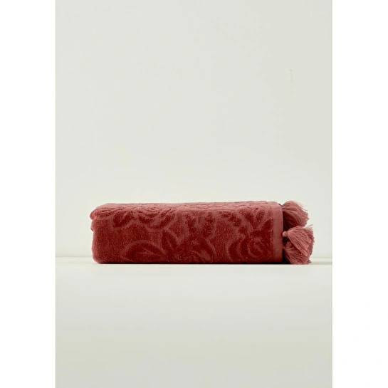 Bella Maison %100 Pamuk Rose Jakarlı Yüz Havlusu Mürdüm (50x90 Cm) Mürdüm