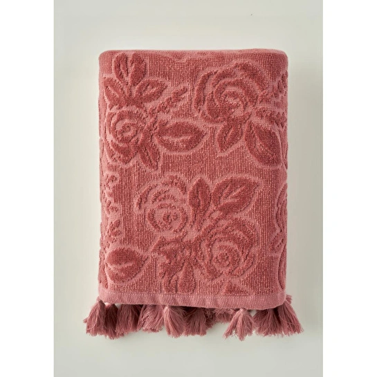 Bella Maison %100 Pamuk Rose Jakarlı Yüz Havlusu Mürdüm (50x90 Cm) Mürdüm
