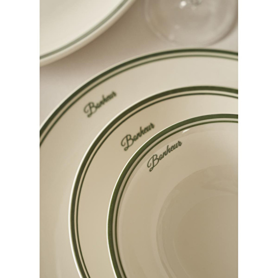 Bella Maison Bonheur Porselen Servis Tabağı Yeşil (28 Cm) Yeşil