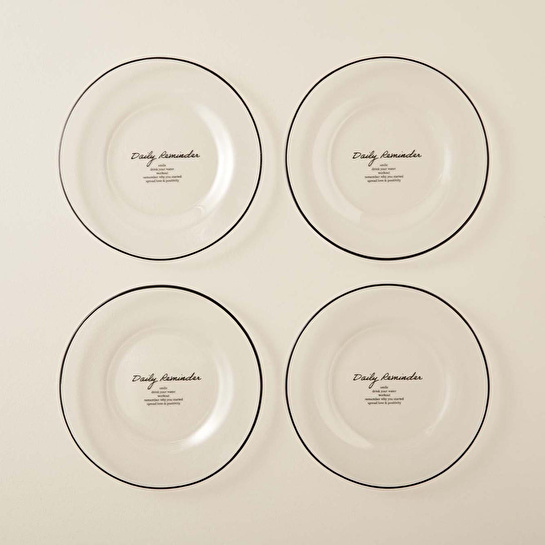 Bella Maison Daily Reminder Servis Tabağı 4'lü Siyah (26 Cm)