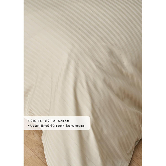 Bella Maison Premium Tencel Çift Kişilik Saten Nevresim Seti Bej (200x220 Cm) Bej