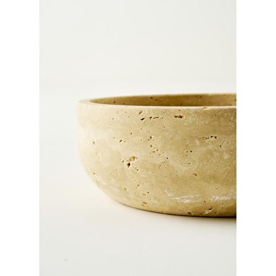 Bella Maison Ephesus Traverten Dekoratif Kase Naturel (20x7 Cm) Naturel