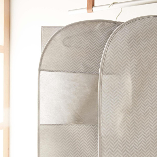 Ocean Home Textile Gri Balıksırtı Elbise Kılıfı 60 X 135 Cm