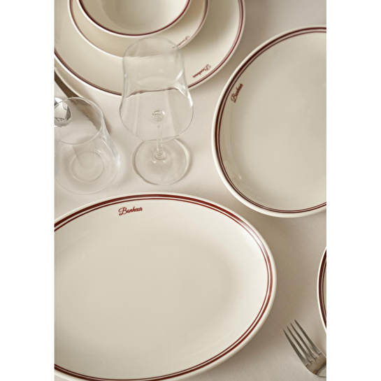 Bella Maison Bonheur Porselen Sunum Tabağı Bordo (36 Cm) Bordo