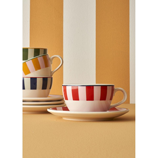 Bella Maison Line 2'li Çay Fincanı Yeşil-turuncu (270 Cc) Yeşil-turuncu