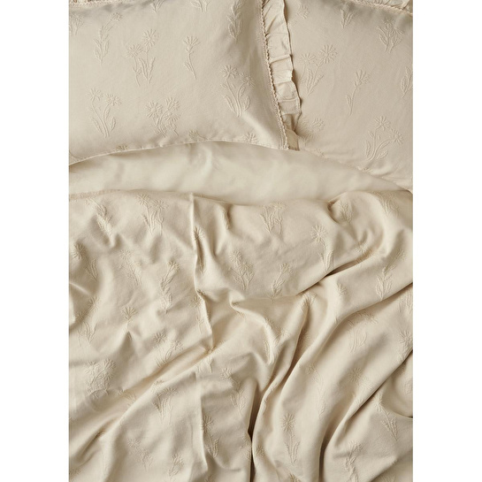 Bella Maison %100 Pamuk Daisy Jakarlı Çift Kişilik Yatak Örtüsü Seti Bej (240x260 Cm) Bej