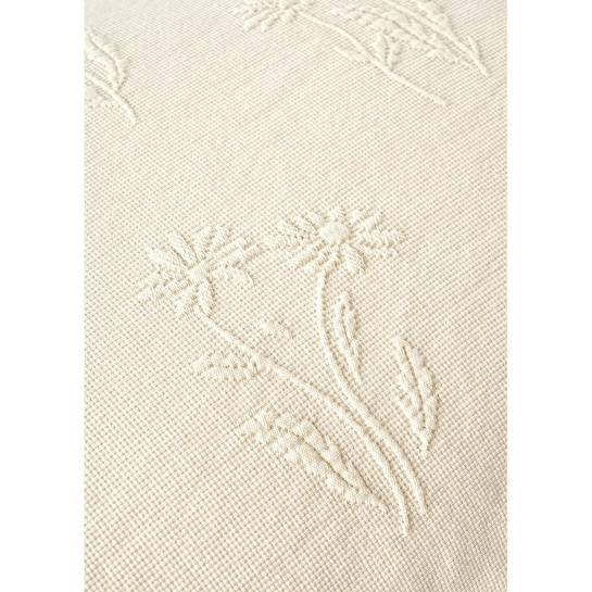 Bella Maison %100 Pamuk Daisy Jakarlı Çift Kişilik Yatak Örtüsü Seti Bej (240x260 Cm) Bej