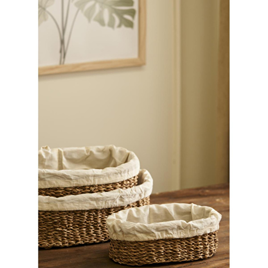 Bella Maison Diana Bezli Hasır Sepet Naturel (27x15 Cm) Naturel