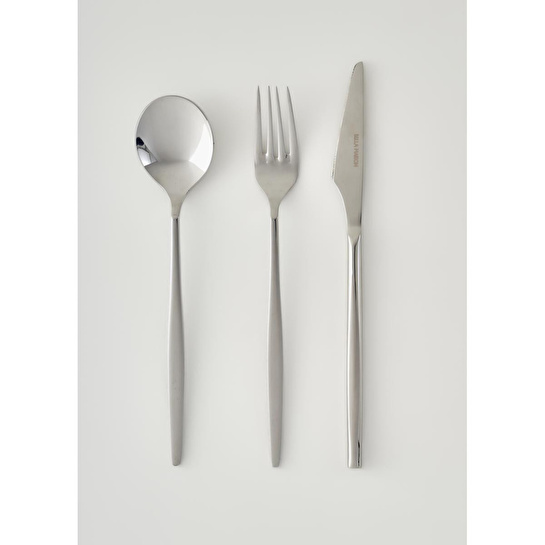Bella Maison Toscana 18 Parça Tatlı Çatal Kaşık Bıçak Seti Silver Silver