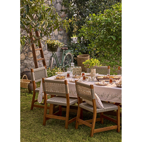 Bella Maison Daisy Kopanakili Baskılı Masa Örtüsü Bej (150x250 Cm) Bej