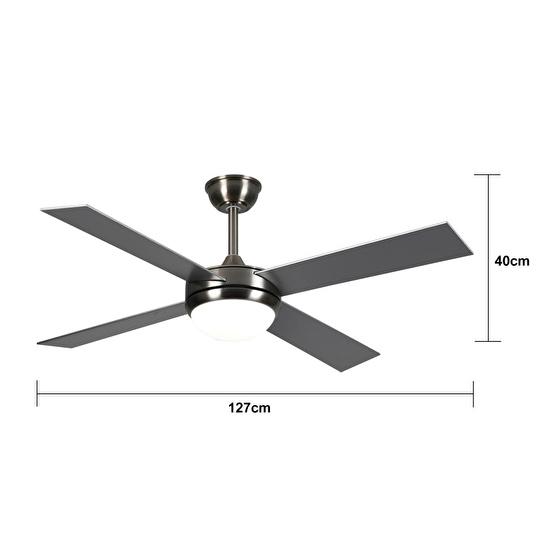 Apliqa Ellis 4'lü Modern Tasarım Tavan Vantilatörü Led Avize Kumandalı Mobil Uygulamalı 3 Renk Aydınlatma Sessiz Dc Motor