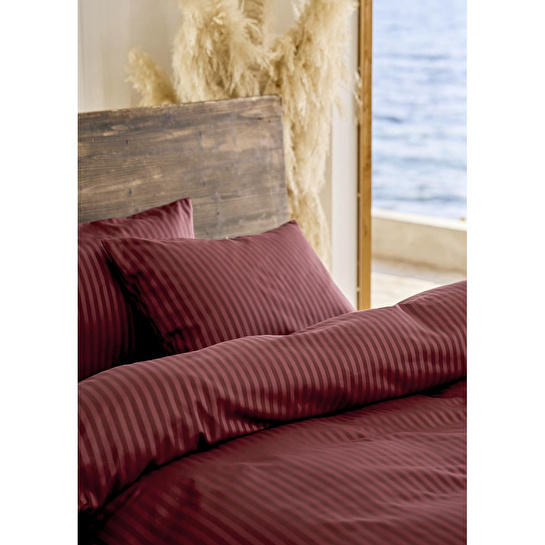 Bella Maison Premium Tencel King Size Saten Nevresim Seti Bordo (240x220 Cm) Bordo