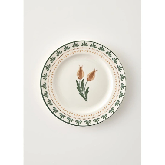 Bella Maison Tulip Porselen 6'lı Pasta Tabağı Seti (21 Cm) Çok Renkli