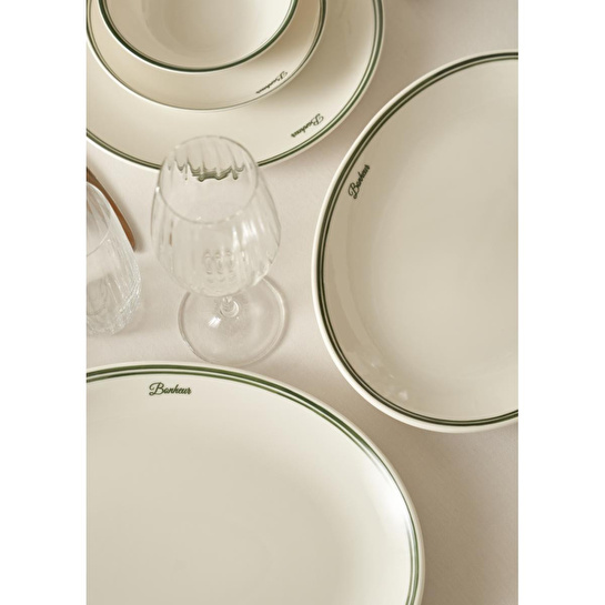 Bella Maison Bonheur Porselen Sunum Tabağı Yeşil (31 Cm) Yeşil