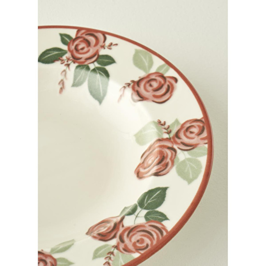 Bella Maison Rose Porselen 6'lı Çukur Tabak (23 Cm)
