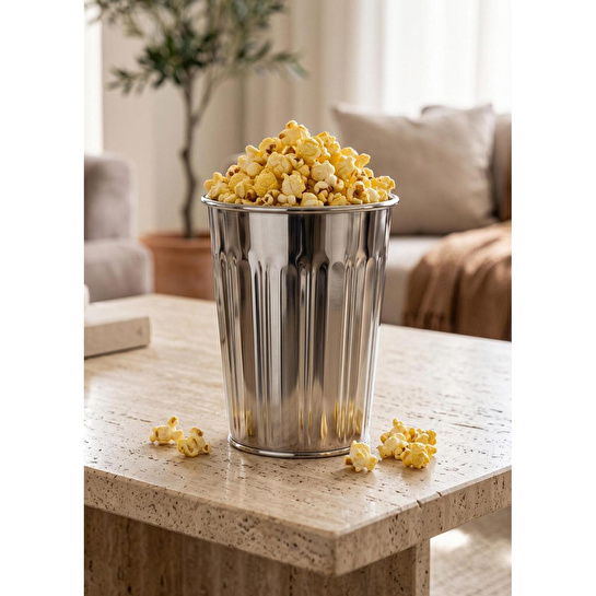 The Mia Cips Ve Popcorn Kasesi Krom 16 Cm
