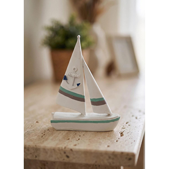 The Mia Marin Çift Yelkenli Kırmızı Mavi Can Simitli 24 Cm