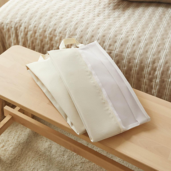 Ocean Home Textile 2'li Bej Renk Fileli Oxford Kumaş Ayakkabı Düzenleyici Taşıma Çantası Seti 22 X 40 X 9 Cm