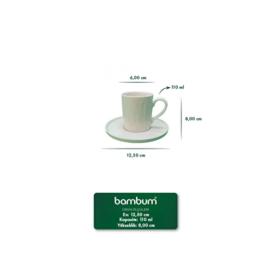 Bambum Tower 6 Kişilik Kahve Fincan Takımı 110 Ml